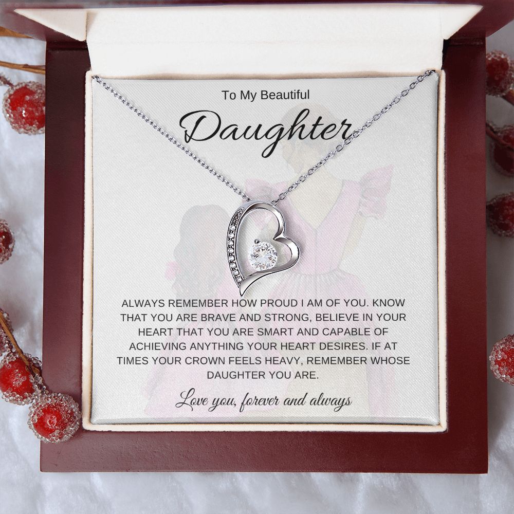 To My Beautiful Daughter | Forever Love Heart Necklace