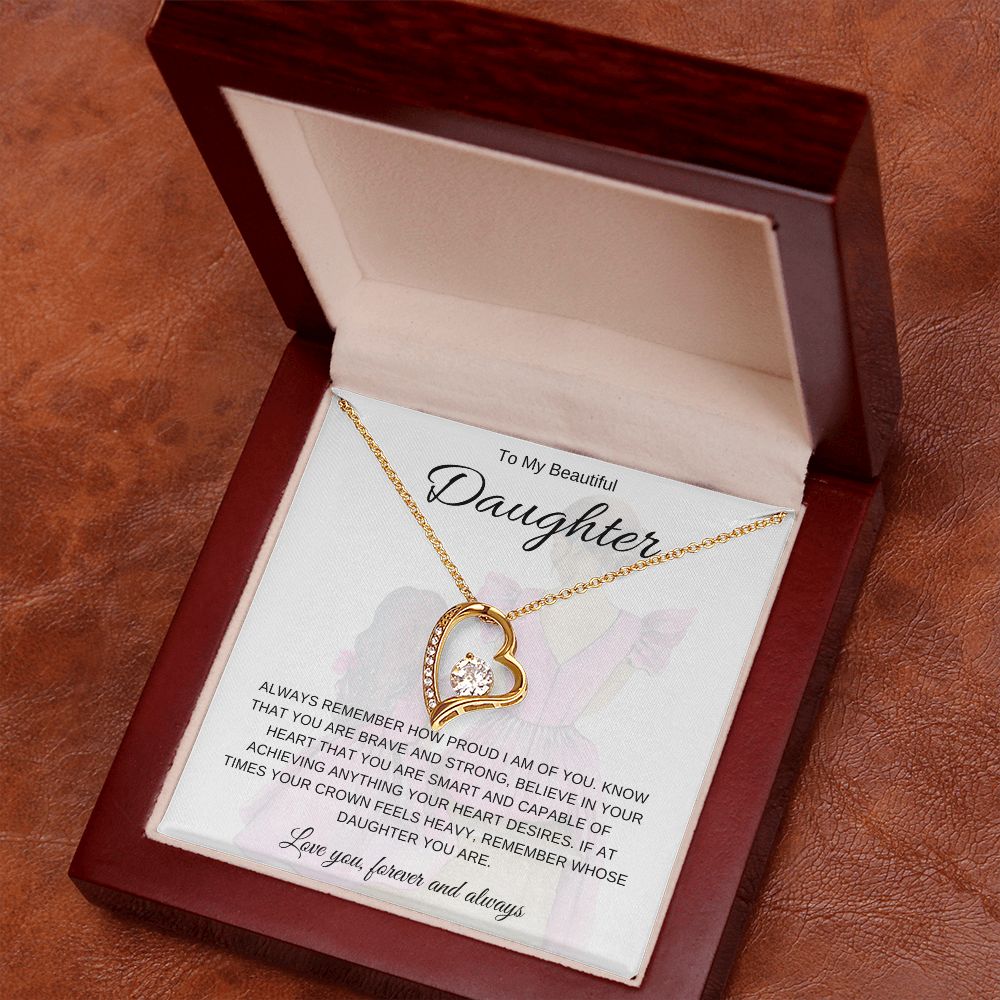 To My Beautiful Daughter | Forever Love Heart Necklace