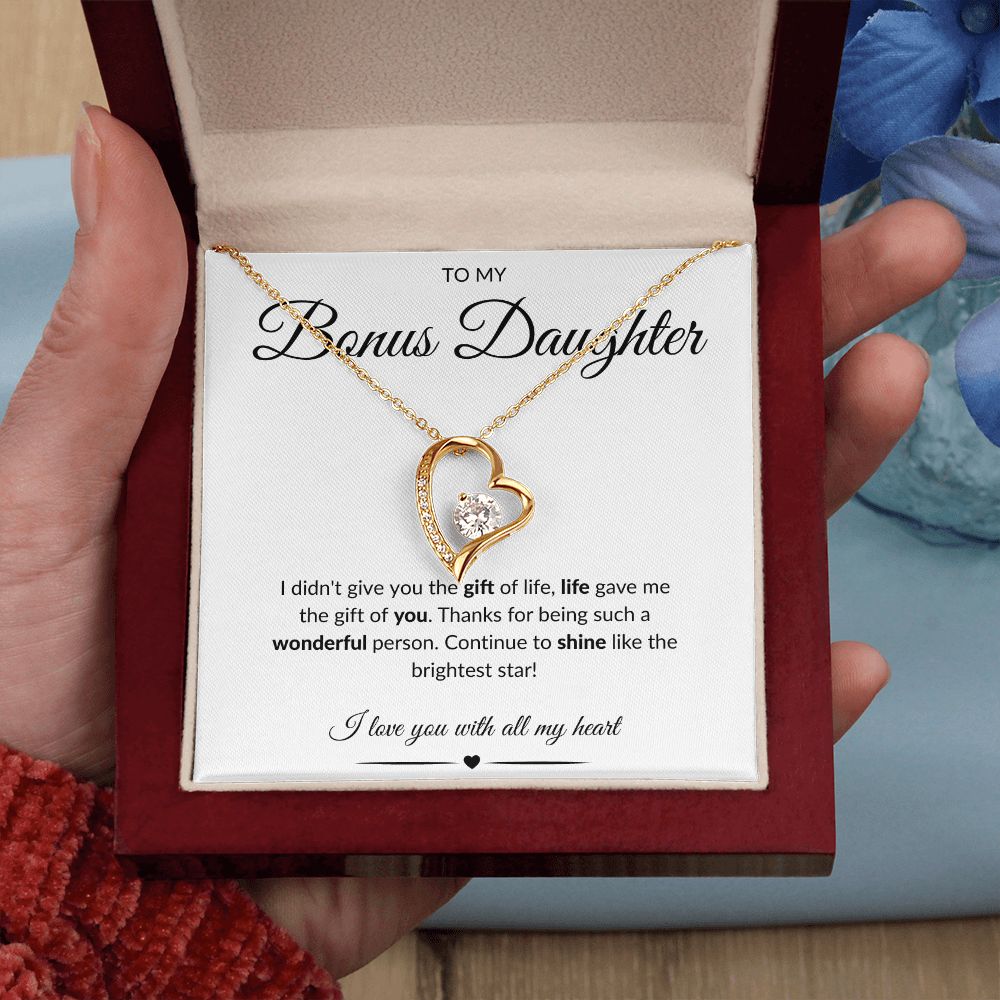 To My Bonus Daughter | Forever Love Heart Necklace
