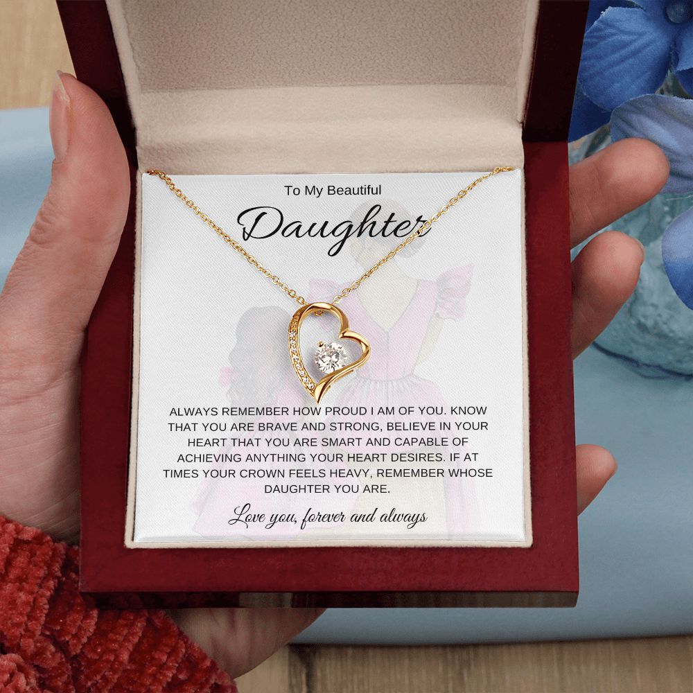 To My Beautiful Daughter | Forever Love Heart Necklace