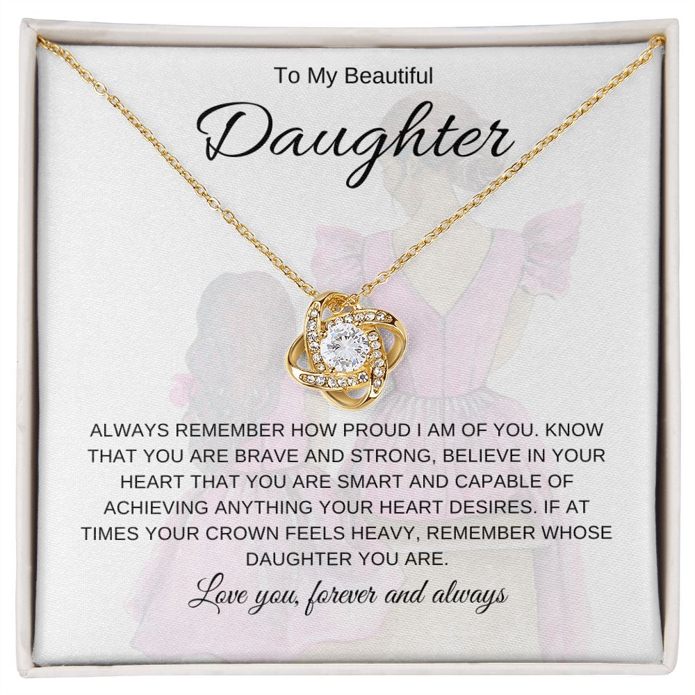 To My Beautiful Daughter | Love Knot Necklace