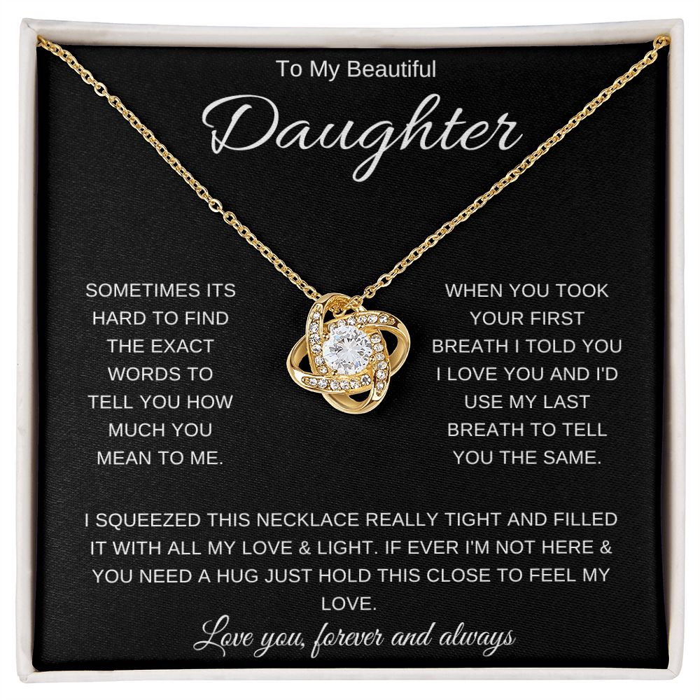 To My Beautiful Daughter | Love Knot Necklace