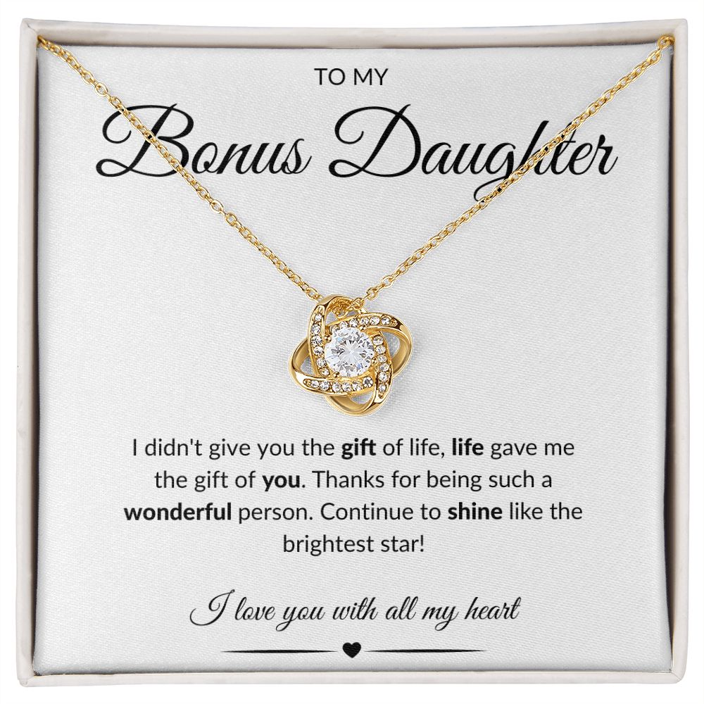 To My Bonus Daughter | Love Knot Necklace