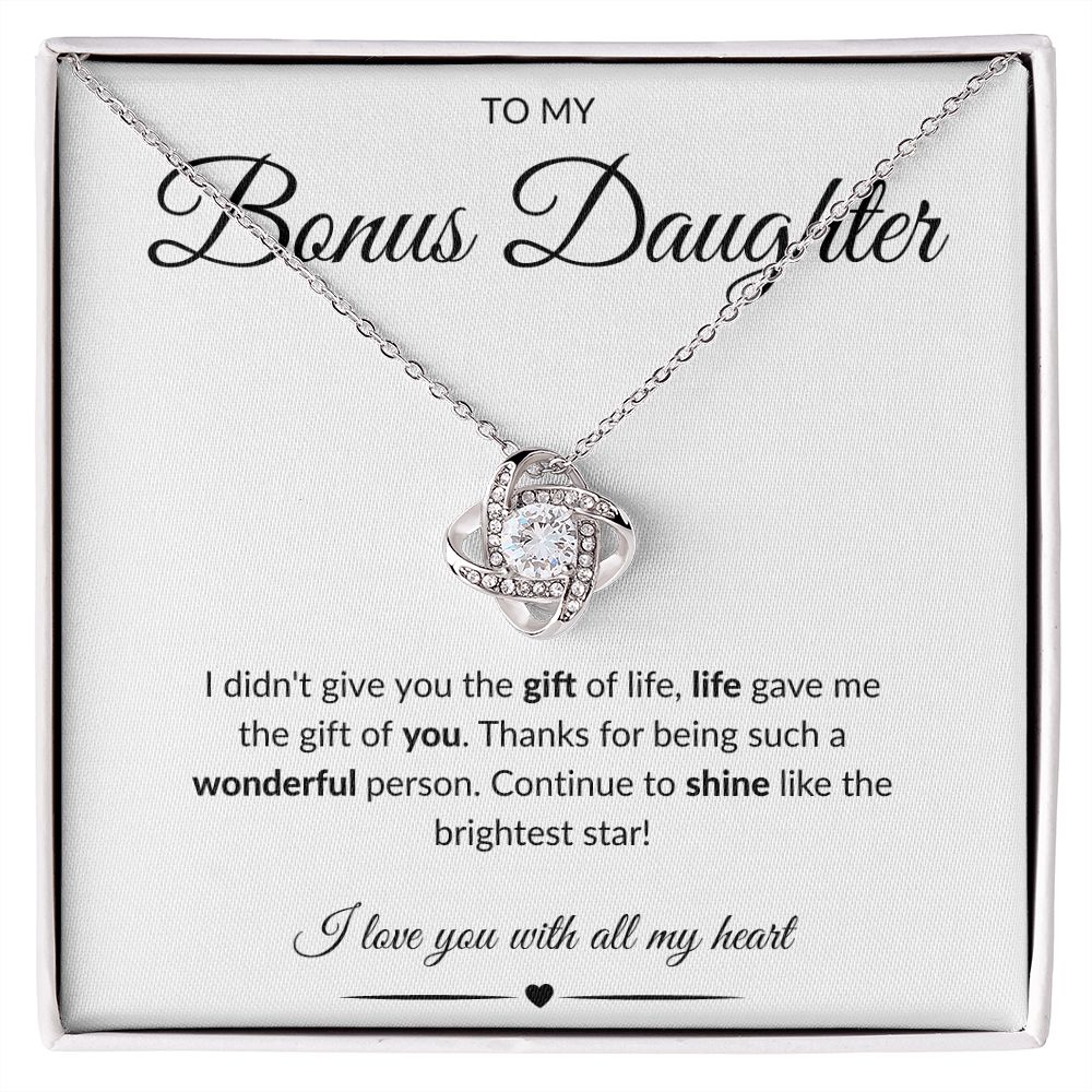 To My Bonus Daughter | Love Knot Necklace