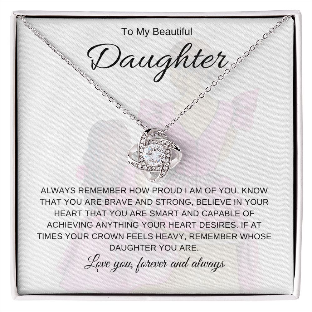 To My Beautiful Daughter | Love Knot Necklace