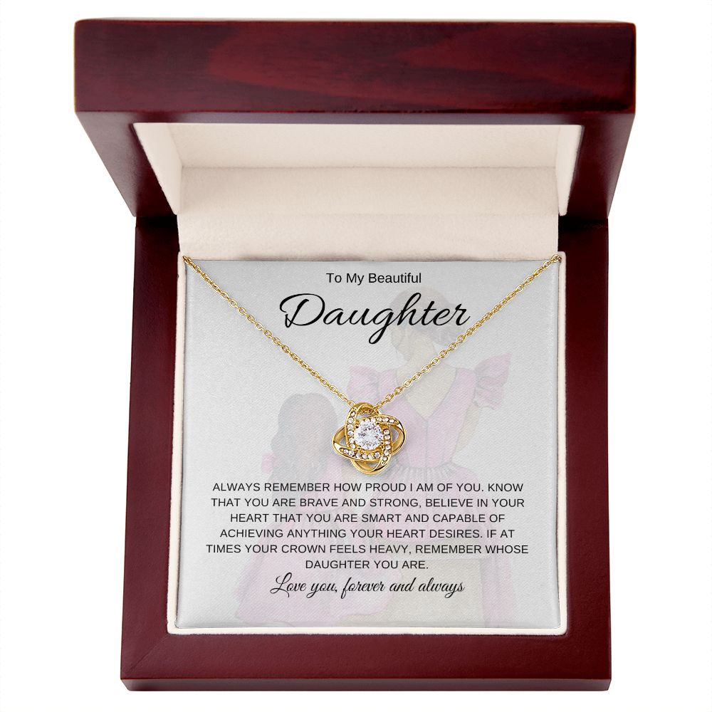 To My Beautiful Daughter | Love Knot Necklace