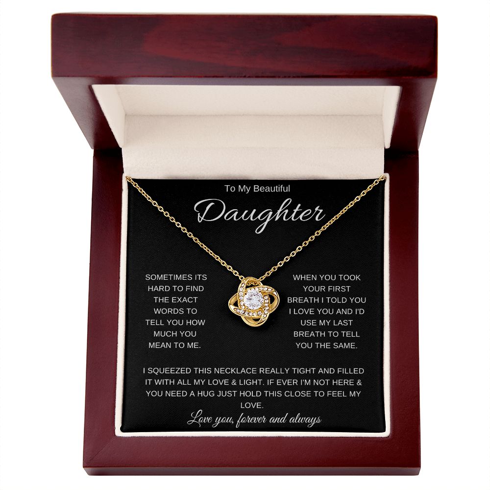 To My Beautiful Daughter | Love Knot Necklace