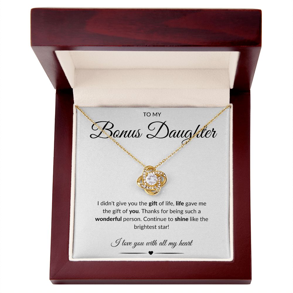 To My Bonus Daughter | Love Knot Necklace