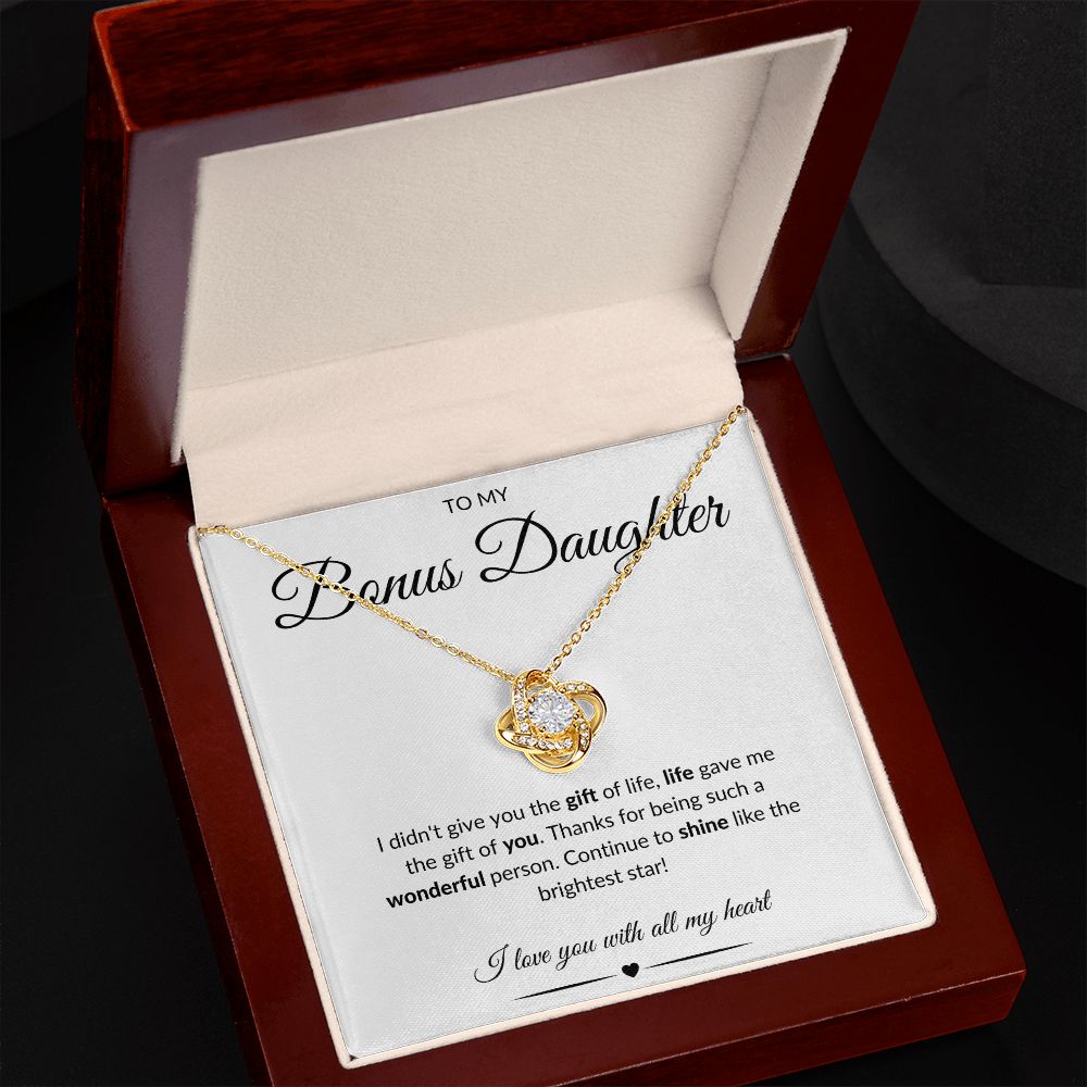 To My Bonus Daughter | Love Knot Necklace