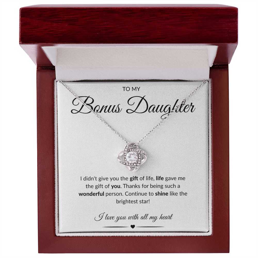 To My Bonus Daughter | Love Knot Necklace