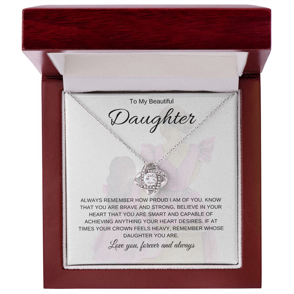 To My Beautiful Daughter | Love Knot Necklace