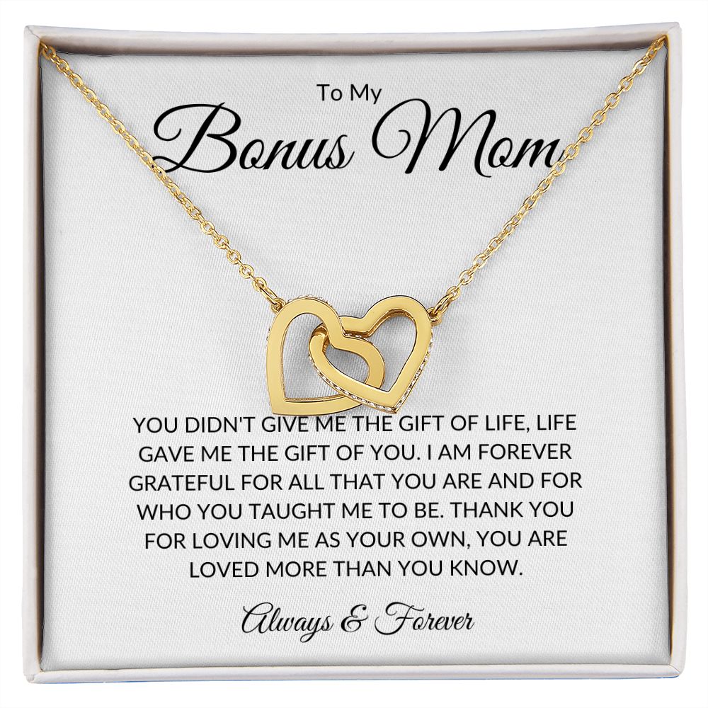 To My Bonus Mom | Interlocking Heart Necklace