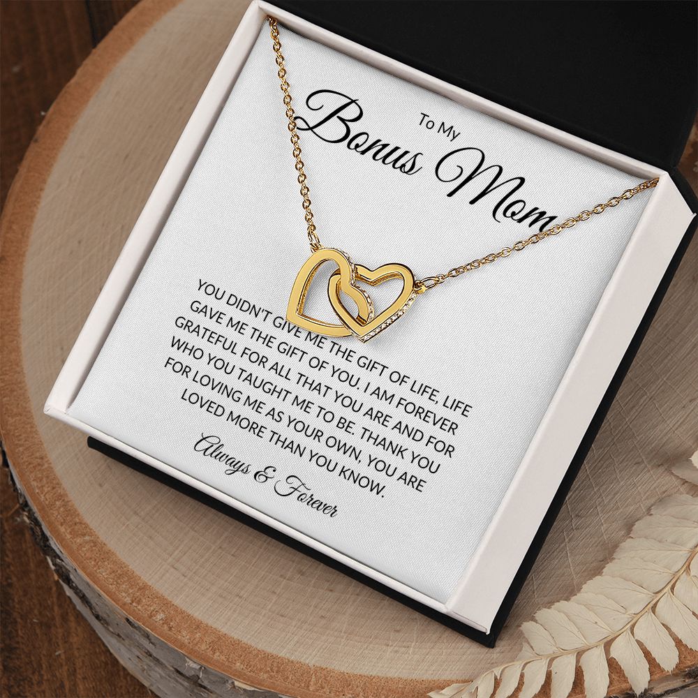To My Bonus Mom | Interlocking Heart Necklace