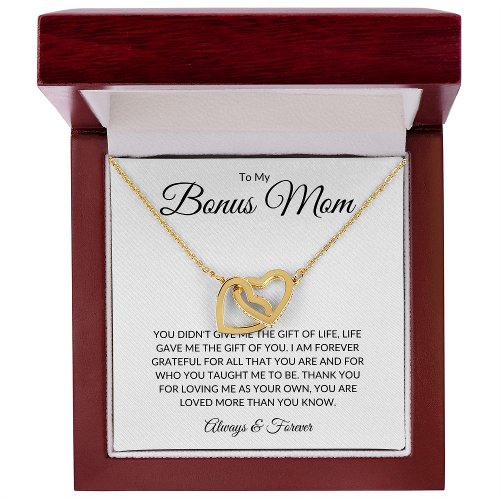 To My Bonus Mom | Interlocking Heart Necklace
