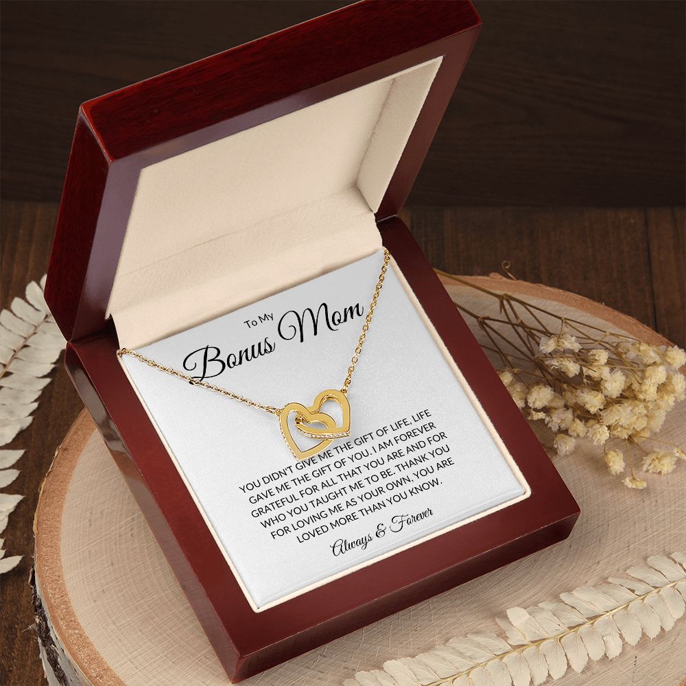 To My Bonus Mom | Interlocking Heart Necklace