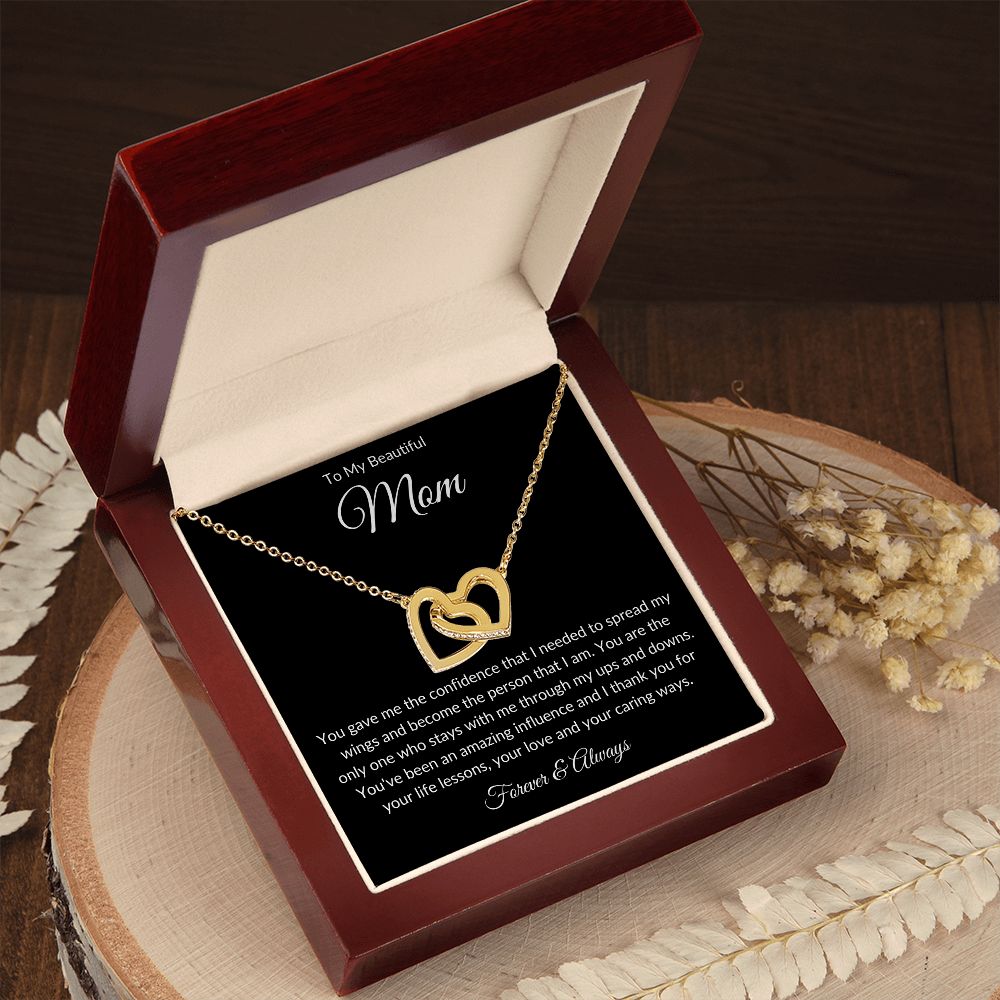 To My Beautiful Mom | Interlocking Hearts Necklace