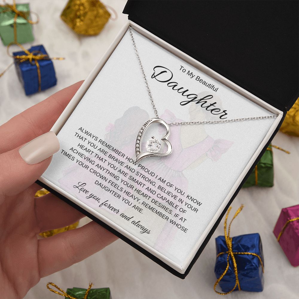 To My Beautiful Daughter | Forever Love Heart Necklace