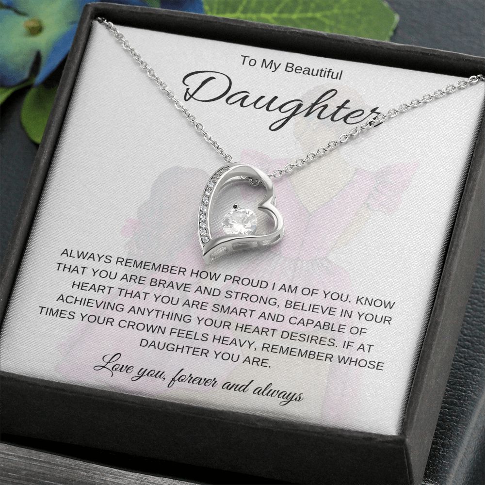 To My Beautiful Daughter | Forever Love Heart Necklace