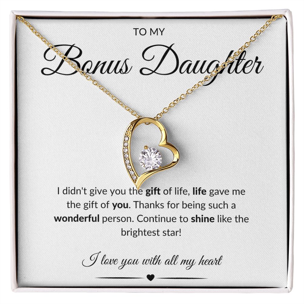 To My Bonus Daughter | Forever Love Heart Necklace