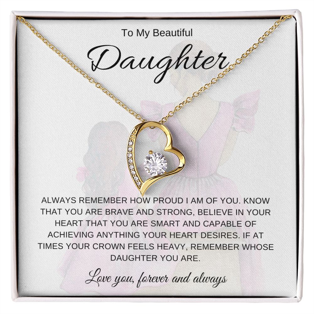 To My Beautiful Daughter | Forever Love Heart Necklace
