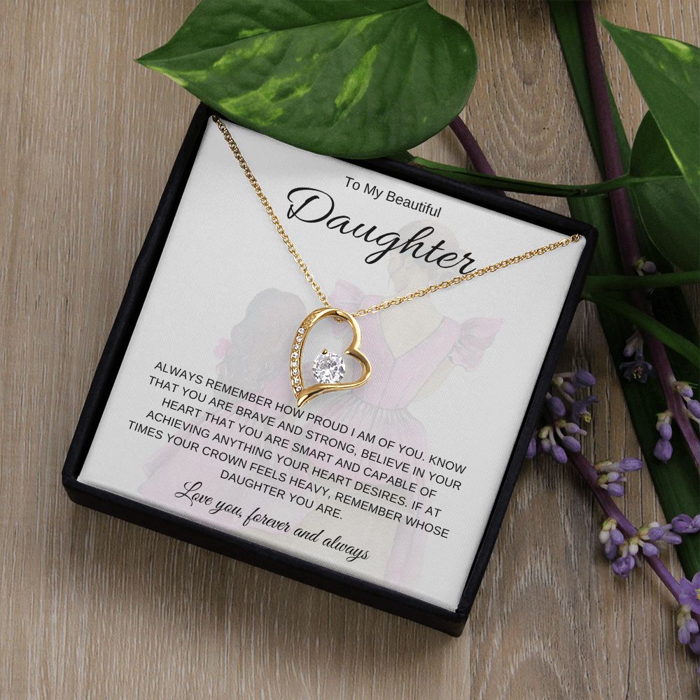 To My Beautiful Daughter | Forever Love Heart Necklace