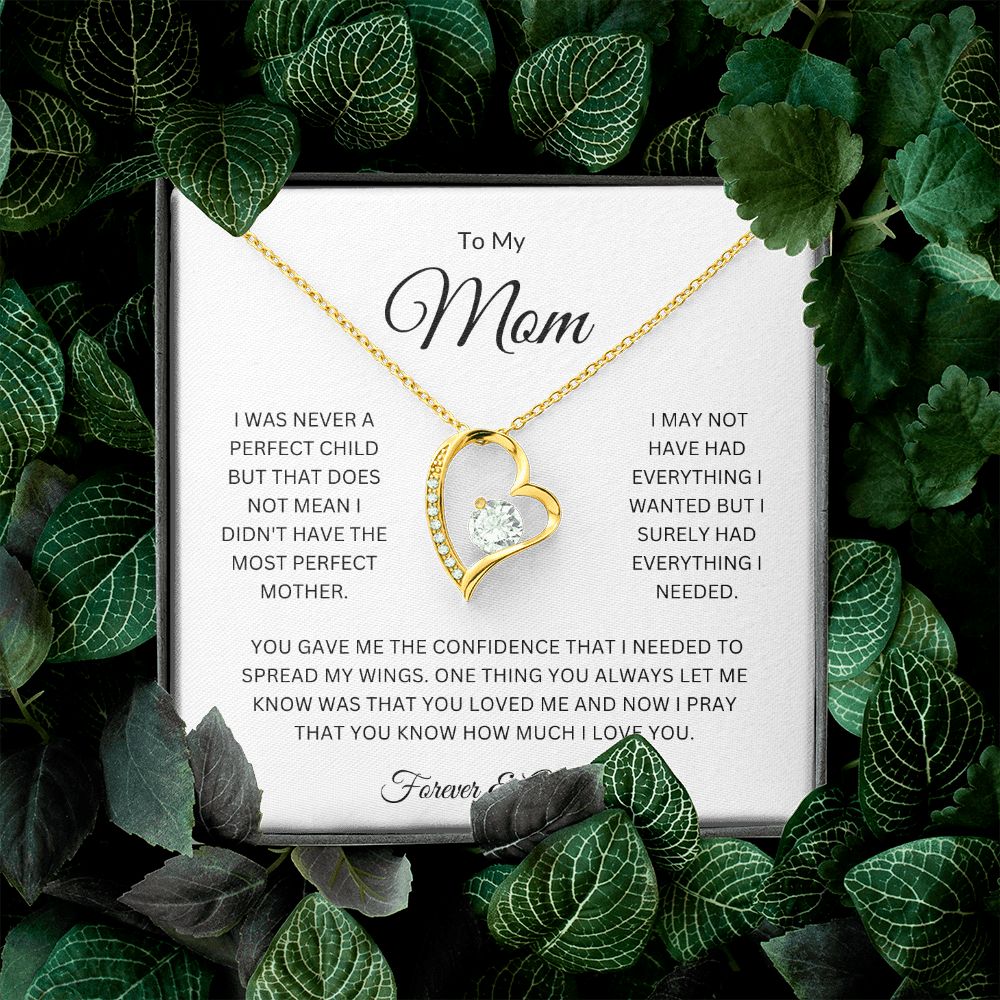 To My Mom | Forever Heart Necklace Mother's Day Necklace