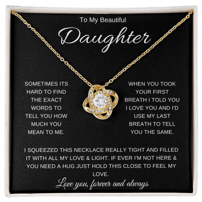 To My Beautiful Daughter | Love Knot Necklace