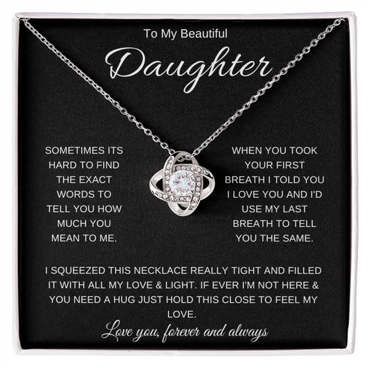 To My Beautiful Daughter | Love Knot Necklace
