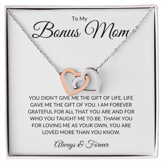 To My Bonus Mom | Interlocking Heart Necklace
