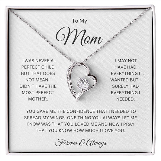 To My Mom | Forever Heart Necklace Mother's Day Necklace